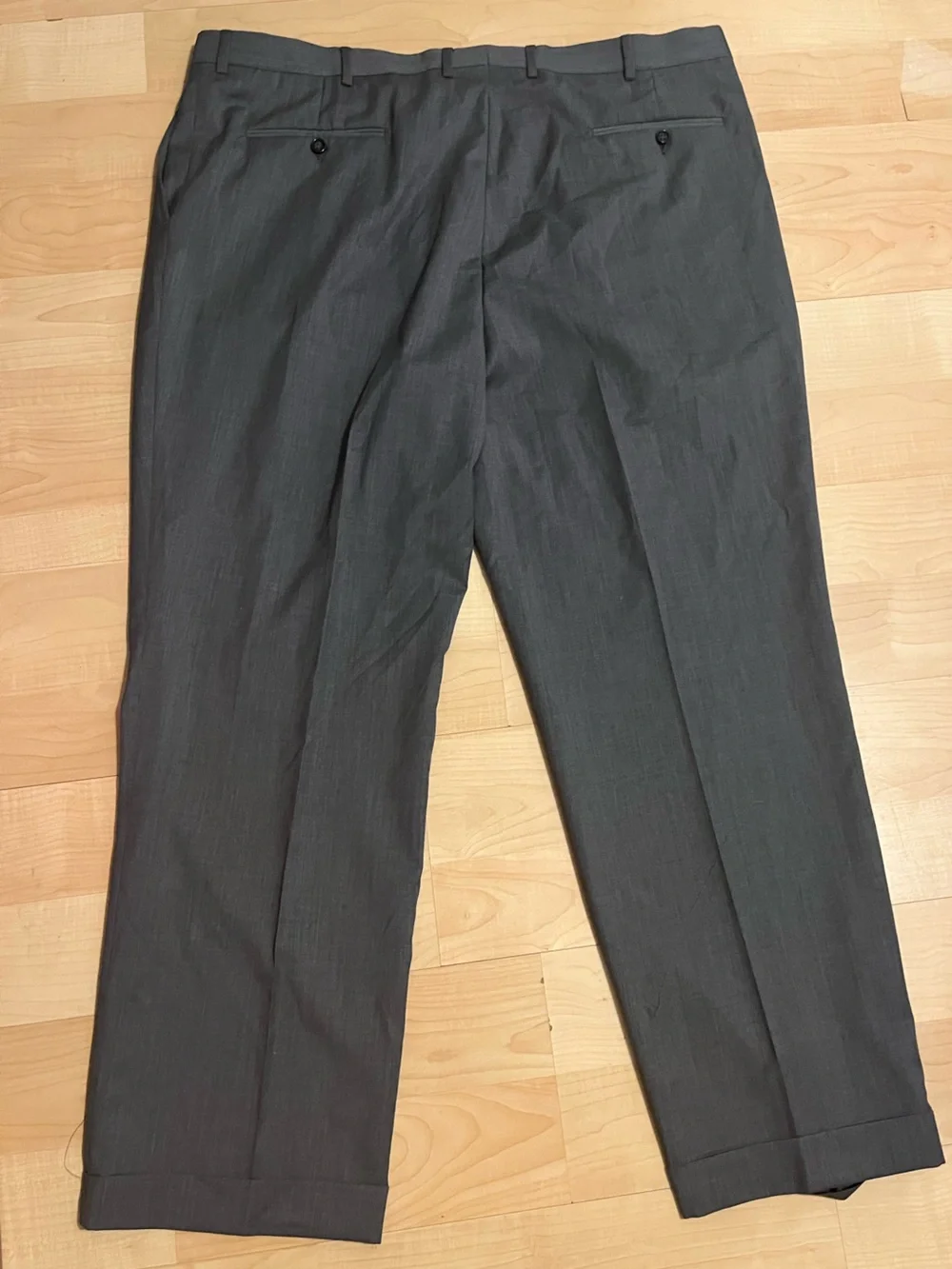 Stafford Charcoal Gray Pleated Dress Pants